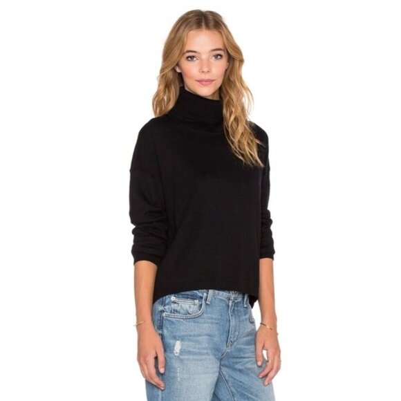 Revolve One Teaspoon Turtleneck Sweater Cashmere Funnel Black Size XXS - Picture 9 of 12